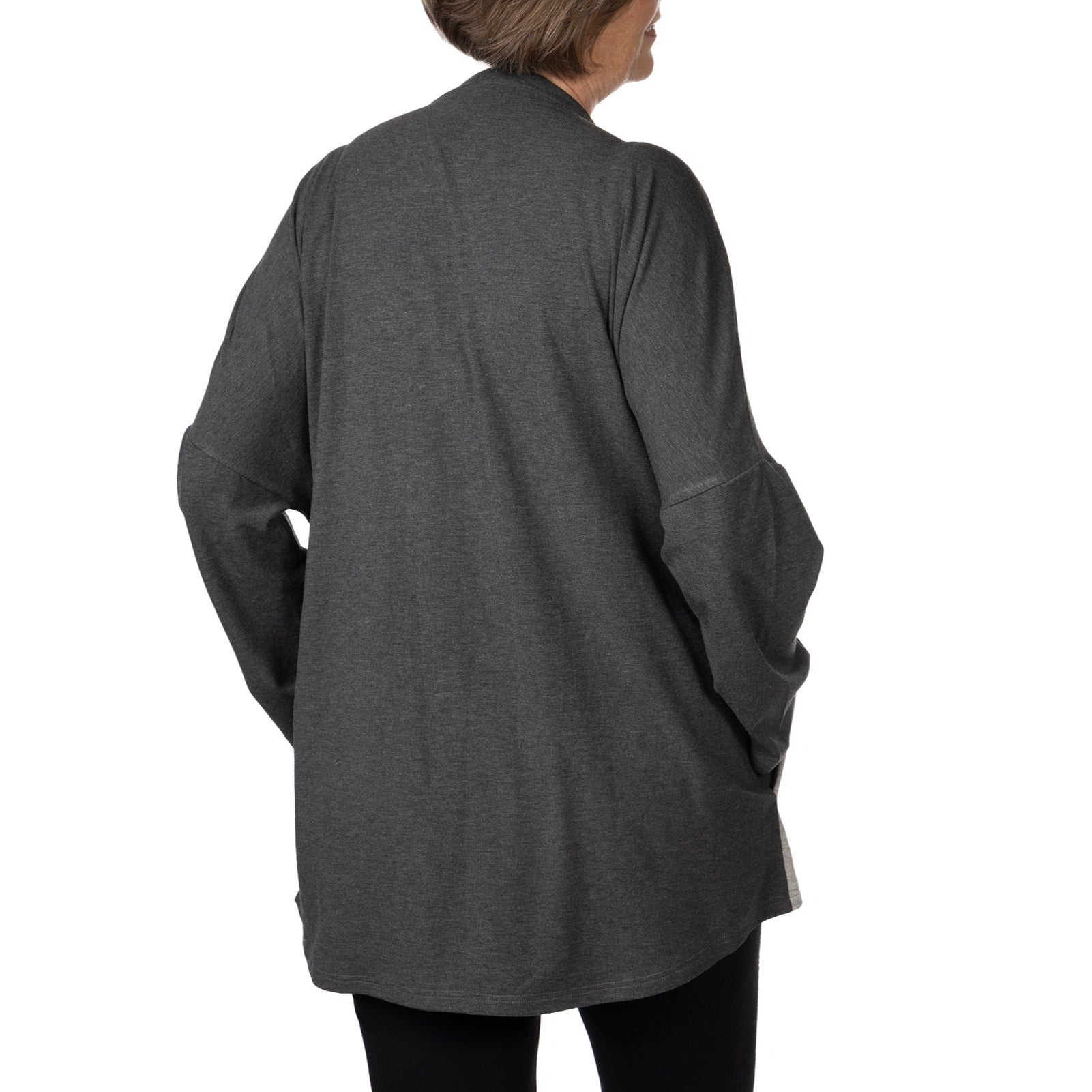 backside of the cardigan