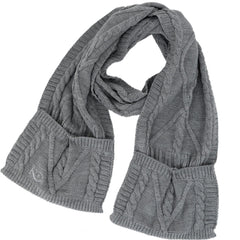 Cable Knit Scarf with Pockets