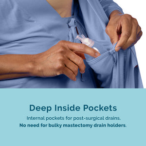 Load image into Gallery viewer, Hospital Pajamas with Snap Sleeves in Cornflower Blue
