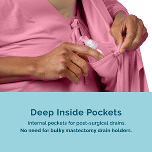 Load image into Gallery viewer, KickIt Hospital Pajamas with Snap Sleeves in Dusty Rose
