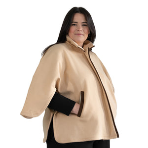 Load image into Gallery viewer, Camel cape side button product shot
