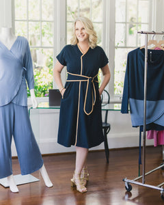 Cindy Trice featuring the Kristin Dress in Navy