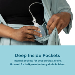 Load image into Gallery viewer, Mastectomy sleepwear with inside pockets for surgical drains
