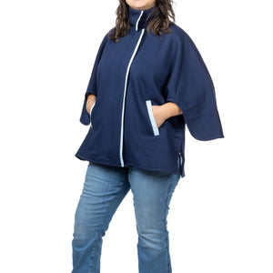 Load image into Gallery viewer, Chemo Cape in Navy front shot
