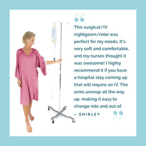 Load image into Gallery viewer, Hospital Gown with Snap Sleeves in Dusty Rose
