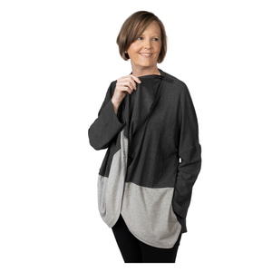 Load image into Gallery viewer, The KickIt Cardigan is a versatile garment, offering anT. Additionally, it serves as a reliable companion for staying cozy during chilly infusion sessions and is ingeniously tailored to provide comfort during chemotherapy treatments. Designed with consideration for individuals with limited arm mobility, the KickIt Cardigan has a single snap on top of the shoulder, ensuring effortless wear and removal. Its timeless design transcends seasons, adding a touch of elegance to any ensemble.
