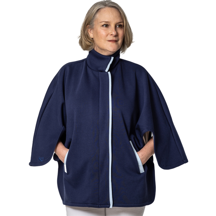 KickIt Cape showing functionality for IV pole and chemo line