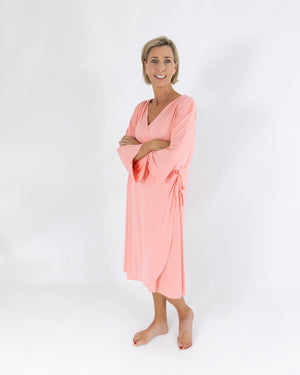 Load image into Gallery viewer, FINAL SALE KickIt Hospital Gown with Snap Sleeves in Courage Pink
