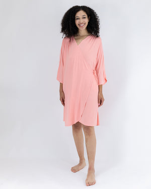 Load image into Gallery viewer, FINAL SALE KickIt Hospital Gown with Snap Sleeves in Courage Pink

