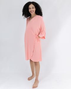 FINAL SALE KickIt Hospital Gowns with Snaps Sleeves in Courage Pink