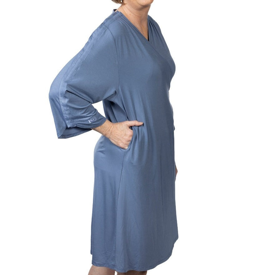 Gray Pink Floral Feminine SurgeryReceovery Patient Hospital Gown Gownies –  Gownies™