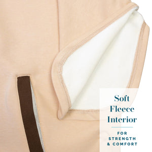 Soft interior fleece for strength and comfort