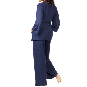 Home Recovery Pajamas in Navy Blue